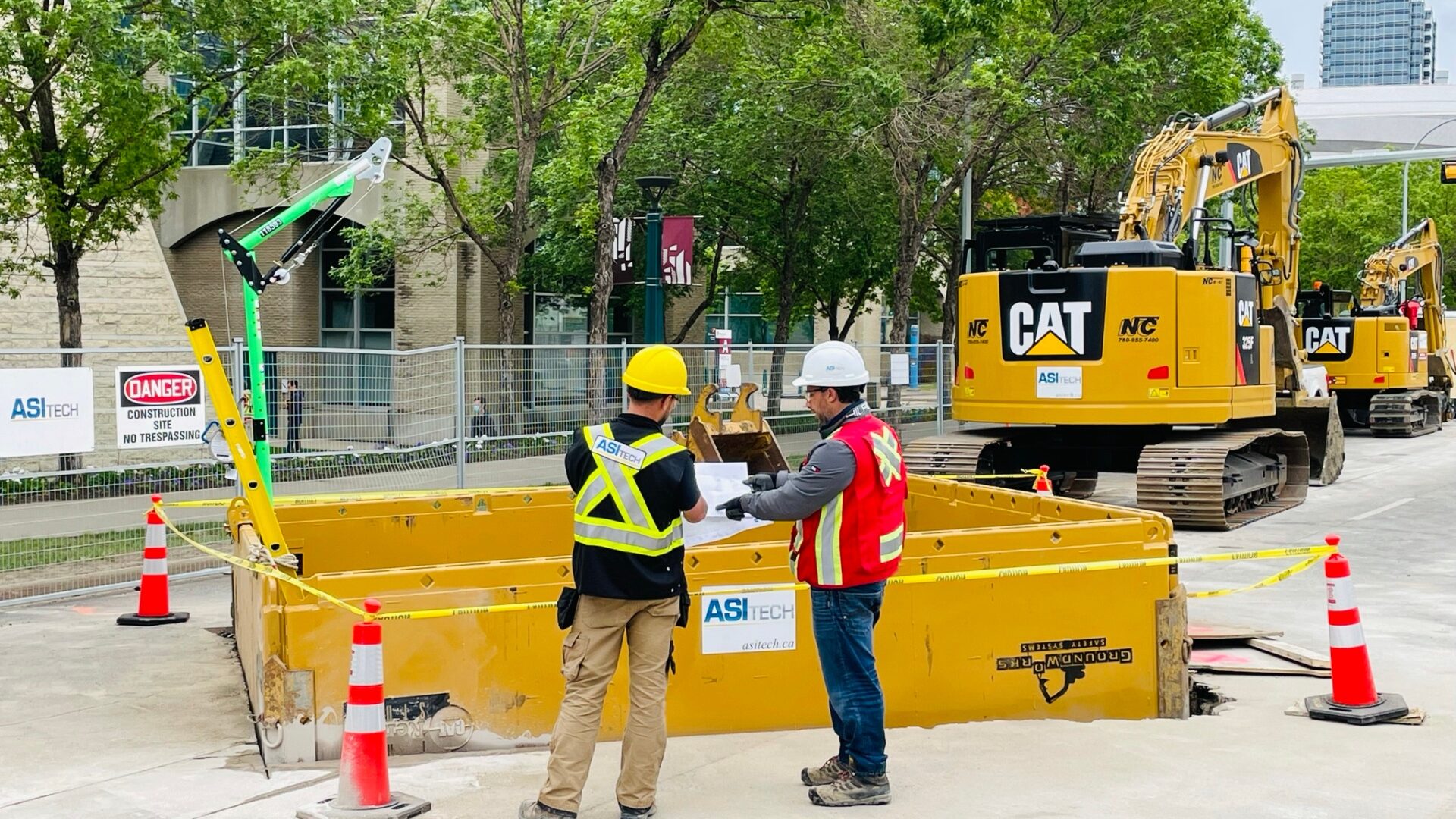 Industrial electrical crew at Alberta substation